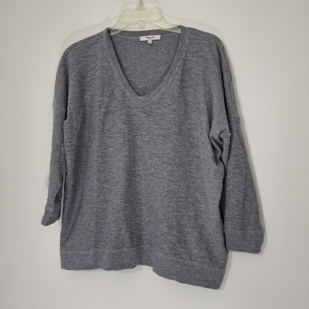 Madewell Heather Gray Knit Top, Size Medium
